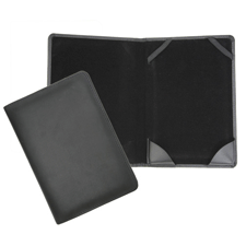 six inch black leather Kindle holder